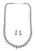 Navajo Authentic Sterling Silver Necklace Earrings Set JX127044